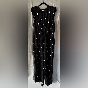 Loft Black and White Polka Dot Jumpsuit